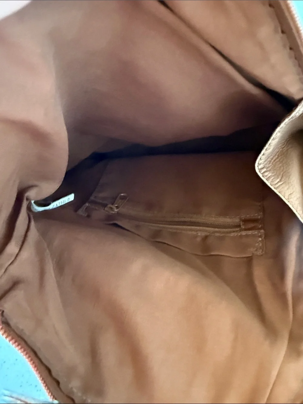 Graffio Brown Leather Triangular Crossbody Bag